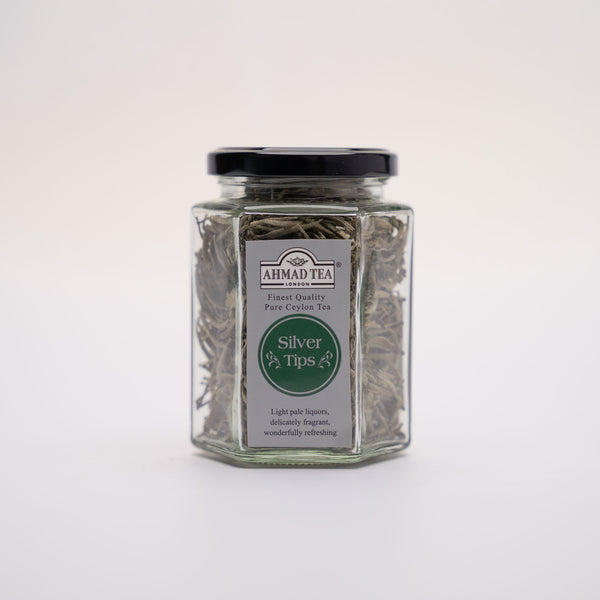 Silver Tip Glass Jar